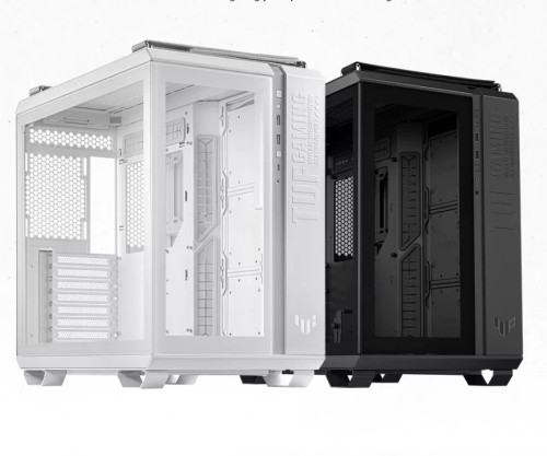 ASUS TUF Gaming GT502 ATX Mid-Tower Computer Case,Front Panel RGB Button,USB 3.2 Type-C,2x USB 3.0 Ports,Tool-free Side Panel,ARGB Hub, 360mm and 280mm Radiator compatible, Fabric Handle on top-Black/White.
