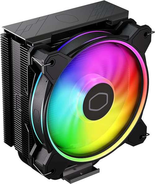 Cooler Master Hyper 212 Halo Black CPU Air Cooler, MF120 Halo² Fan, Dual Loop ARGB, Aluminum Top Cover, 4 Copper Heat Pipes, 154mm (H) for AMD Ryzen AM5/AM4, Intel LGA1700/1200