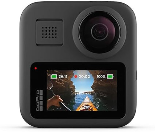 GoPro Max-Waterproof 360 + Traditional Camera with Touch Screen Spherical 5.6K30 HD Video 16.6MP 360 Photos 1080p Live Streaming Stabilization-CHDHZ-202-RX