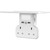 Promate Wall Mount Charging Station, 5-in 1 Wall Outlet Extender with Removable Shelf, Dual 3250W AC Outlets, 2 USB Ports, Sensor LED Night Light and Brightness Control, PowerRackUK-White