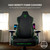 Razer Iskur X Ergonomic Gaming Chair Black/Green - Leather Upholstered Adjustable Armrests High-Density Foam Cushions