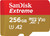 SanDisk 256GB Extreme microSDXC UHS-I Memory Card with Adapter - Up to 190MB/s, C10, U3, V30, 4K, 5K, A2, Micro SD Card