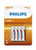 Philips LongLife Battery 4 X AAA Zinc Chloride batteries-(R03L4B/97)