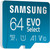 SAMSUNG EVO Select + Adapter 64GB microSDXC 130MB/s Full HD & 4K UHD, UHS-I, U1, A1, V10 (1 YEAR WARRANTY)