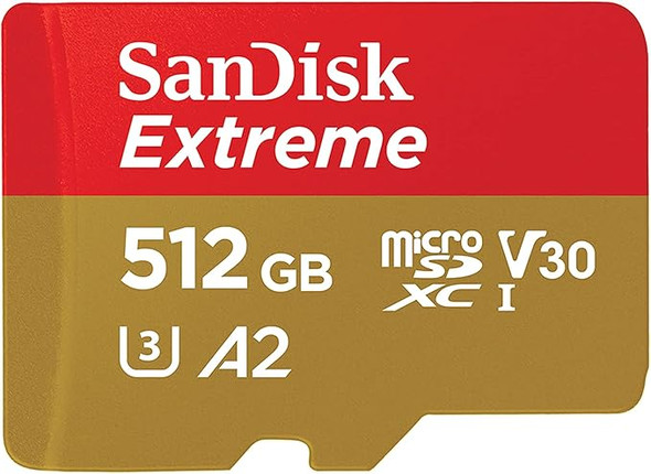 SanDisk Extreme 512GB microSDXC UHS-I Memory Card Without Adapter Up to 190MB/s
