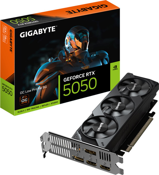 GIGABYTE GeForce RTX 5050 OC Low Profile 8G, Compact Dual-Fan GPU, 8GB GDDR6, PCIe 4.0, Ideal for Small Form Factor PCs, Ray Tracing, DLSS, HDMI/DP Outputs GIGABYTE GeForce RTX 5050 OC Low Profile 8G, Compact Dual-Fan GPU, 8GB GDDR6, PCIe 4.0, Ideal for Small Form Factor PCs, Ray Tracing, DLSS, HDMI/DP Outputs