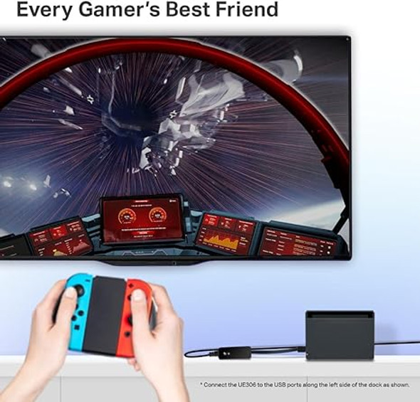 TP-Link USB to Ethernet Adapter (UE306), Supports Nintendo Switch, 1Gbps Gigabit RJ45 to USB 3.0 Network Adapter, Foldable & Portable Design, Plug and Play, Compatible with Windows, macOS, and Linux