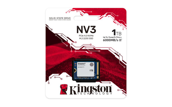 Kingston NV3 1TAB M.2 2230 NVMe SSD | PCIe 4.0 Gen 4x4 | Up to 6000 MB/s
