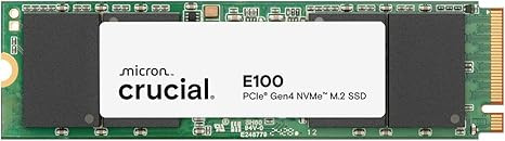 Crucial E100 SSD 480GB M.2 NVMe PCIe Gen4 Internal SSD, Up to 4,700MB/s, Laptop & Desktop Compatible