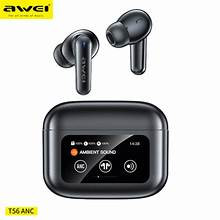Awei T56 ANC Earbuds V5.4 Wireless Bluetooth Earphones With LED Color Screen