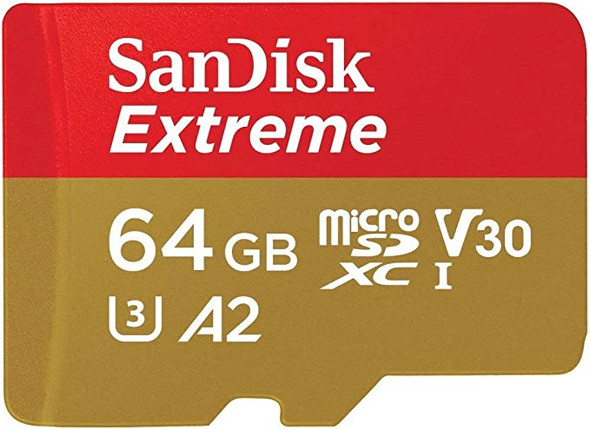 SanDisk 64GB Micro SDXC Extreme Memory Card   170mb/s rEAD 80mb/S wRITE 4K UHD -SDSQXAH-064G-GN6MN