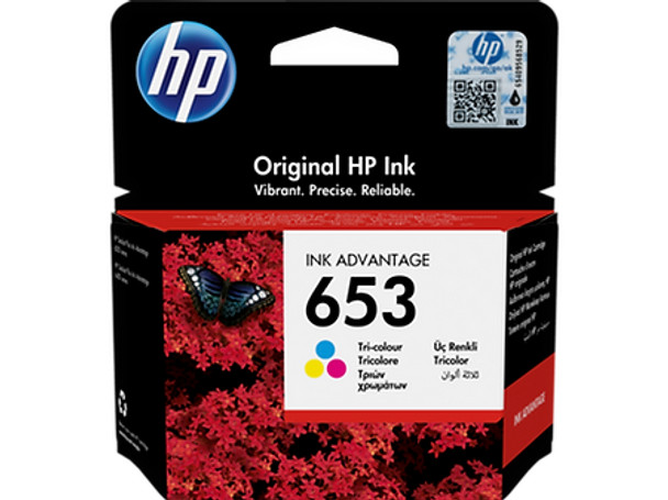 HP 653 Tri-Color Original Ink Advantage Cartridge