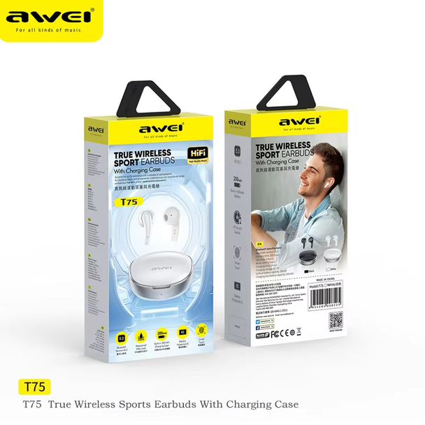 Awei T75 True Wireless Bluetooth 5.3 Earbuds