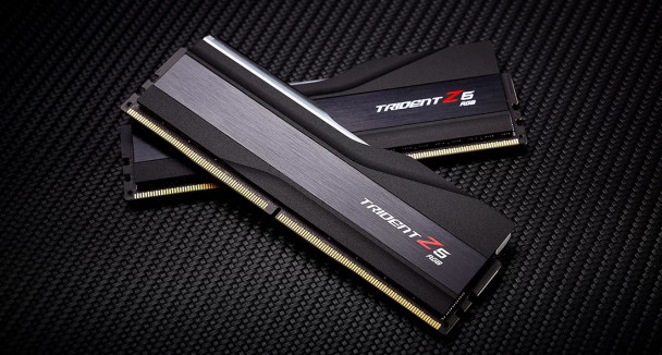G.SKILL Trident Z5 RGB Series DDR5 RAM (Intel XMP 3.0) 48GB (2x24GB) 7600MT/s CL38-48-48-121 1.35V Desktop Computer Memory U-DIMM - Matte Black (F5-7600J3848F24GX2-TZ5RK)
