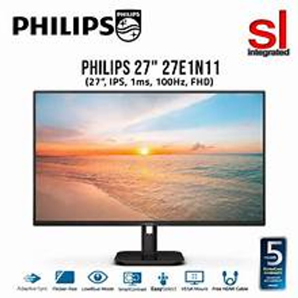Philips 27″ 27E1N1100D FHD LCD Monitor, 100 Hz, 1ms Fast response, IPS