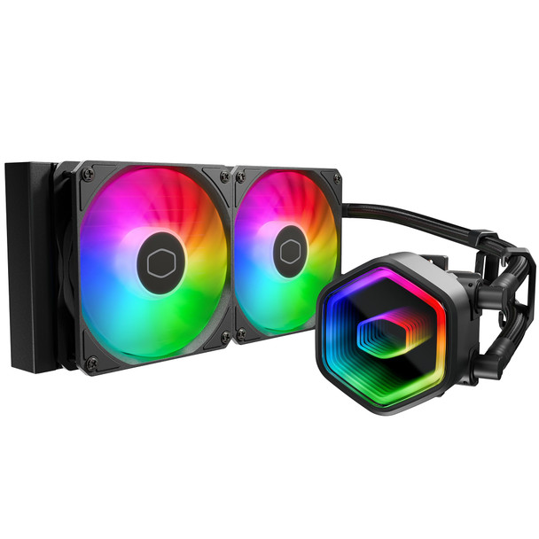 Cooler Master MLW-D24M-A18PA-R1 FN2429 MASTERLIQUID 240 Core II 9.4 inches (240 mm) Simple Water Cooling CPU Cooler ARGB, Black