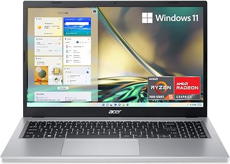 Acer Aspire 3 A315-24PT-R8CY Slim Laptop | 15.6" Full HD IPS Touch Display | AMD Ryzen 5 7520U Quad-Core Processor | AMD Radeon Graphics | 8GB LPDDR5 | 512GB NVMe SSD | Wi-Fi 5 | Windows 11 Home