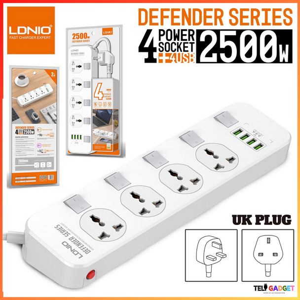 LDNIO  Defender series Overload Protector Power Socket 2500w-SC4408
