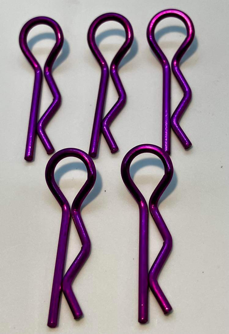 RC Modell Body Clips (8 Stück) – Gebogen, Anodisiert, Für 1/5 & 1/4 Fahrzeuge, 46x11 Mm