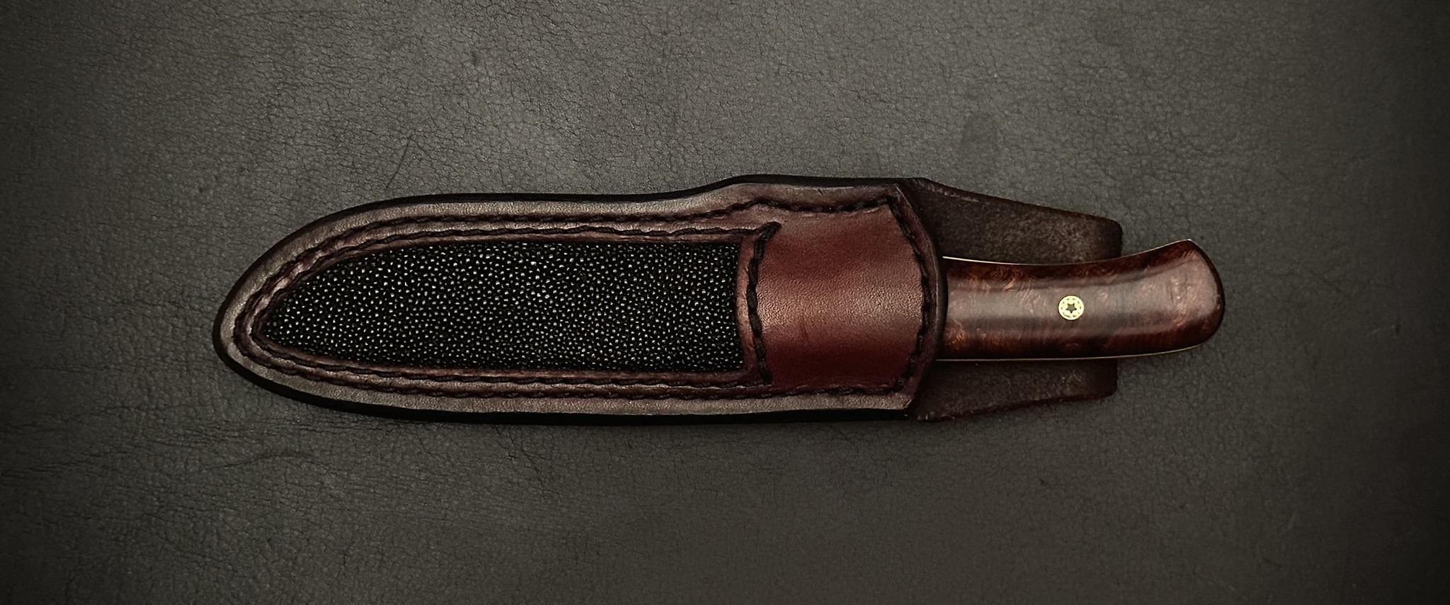 Hand Made Saddle Leather Knife Sheath, Vertical Knife Sheath
