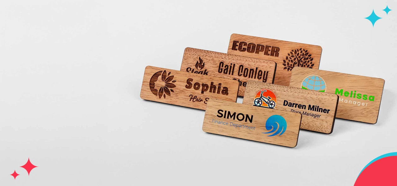 Wooden Name Badges