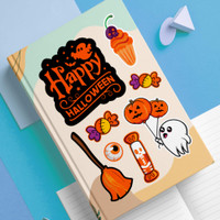 Halloween Fluorescent Orange Assortment (26 Stickers)