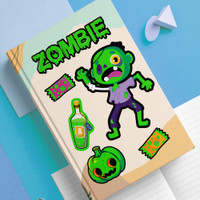 Halloween Fluorescent Green Assortment (26 Stickers)