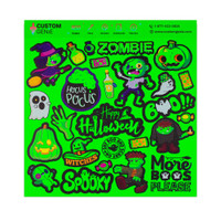 Halloween Fluorescent Green Assortment (26 Stickers)