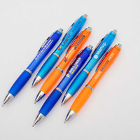 Contour Color Barrel Ballpoint Pen with Chrome Trim and Colored Soft Grip