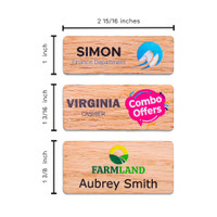 Printed Wooden Name Badge