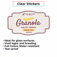 Clear Sticker Sheet with White Ink (NON-MET)-Standard Sizes