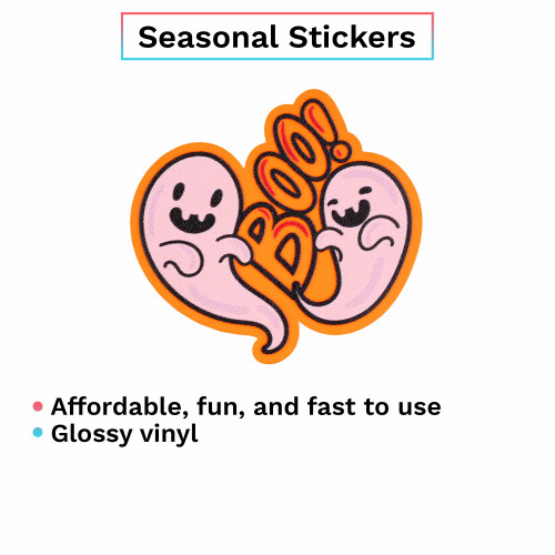 Halloween Fluorescent Orange Assortment (26 Stickers)