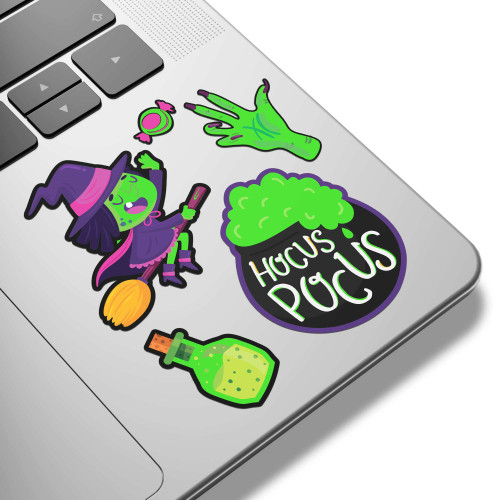 Halloween Fluorescent Green Assortment (26 Stickers)