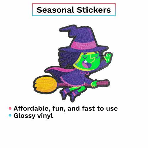 Halloween Fluorescent Green Assortment (26 Stickers)