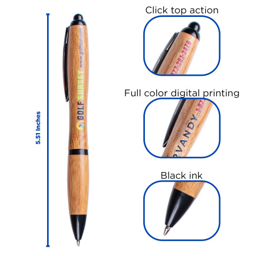 Bamboo Ballpoint Pens - Printed