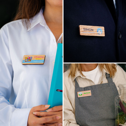 Printed Wooden Name Badge