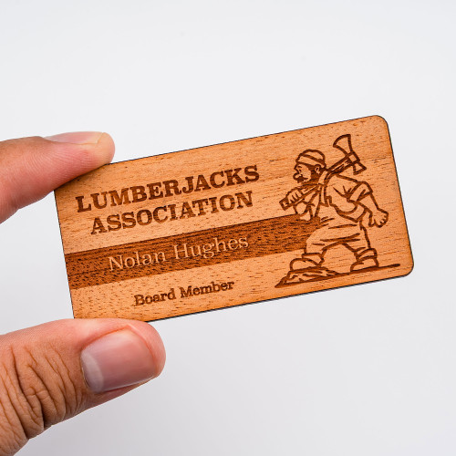 Engraved Wooden Name Badge