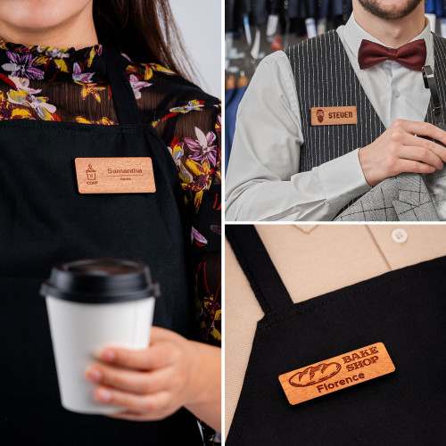 Engraved Wooden Name Badge