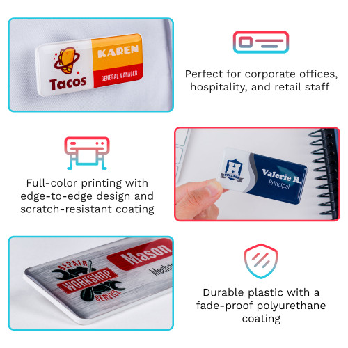 Borderless Plastic Name Badge