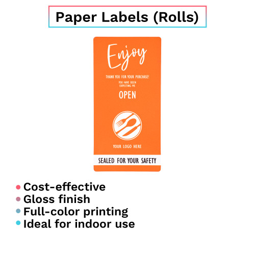 Gloss White Paper Labels on Rolls