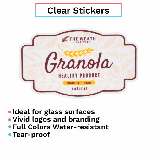 Clear Sticker Sheet with White Ink (NON-MET)-Standard Sizes