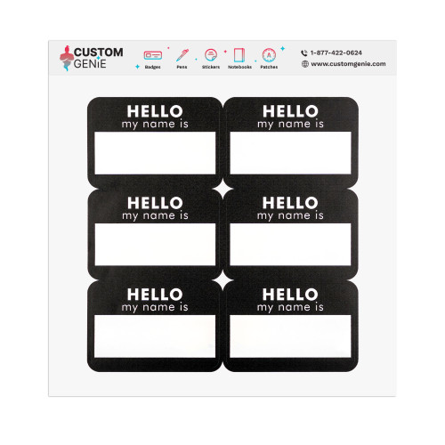 "Hello My Name Is" Vinyl Name Tags 6 pieces