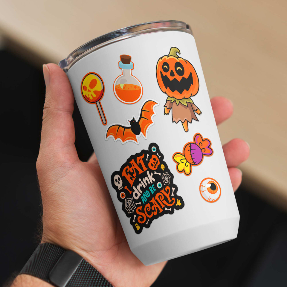 Halloween Fluorescent Orange Assortment (26 Stickers)