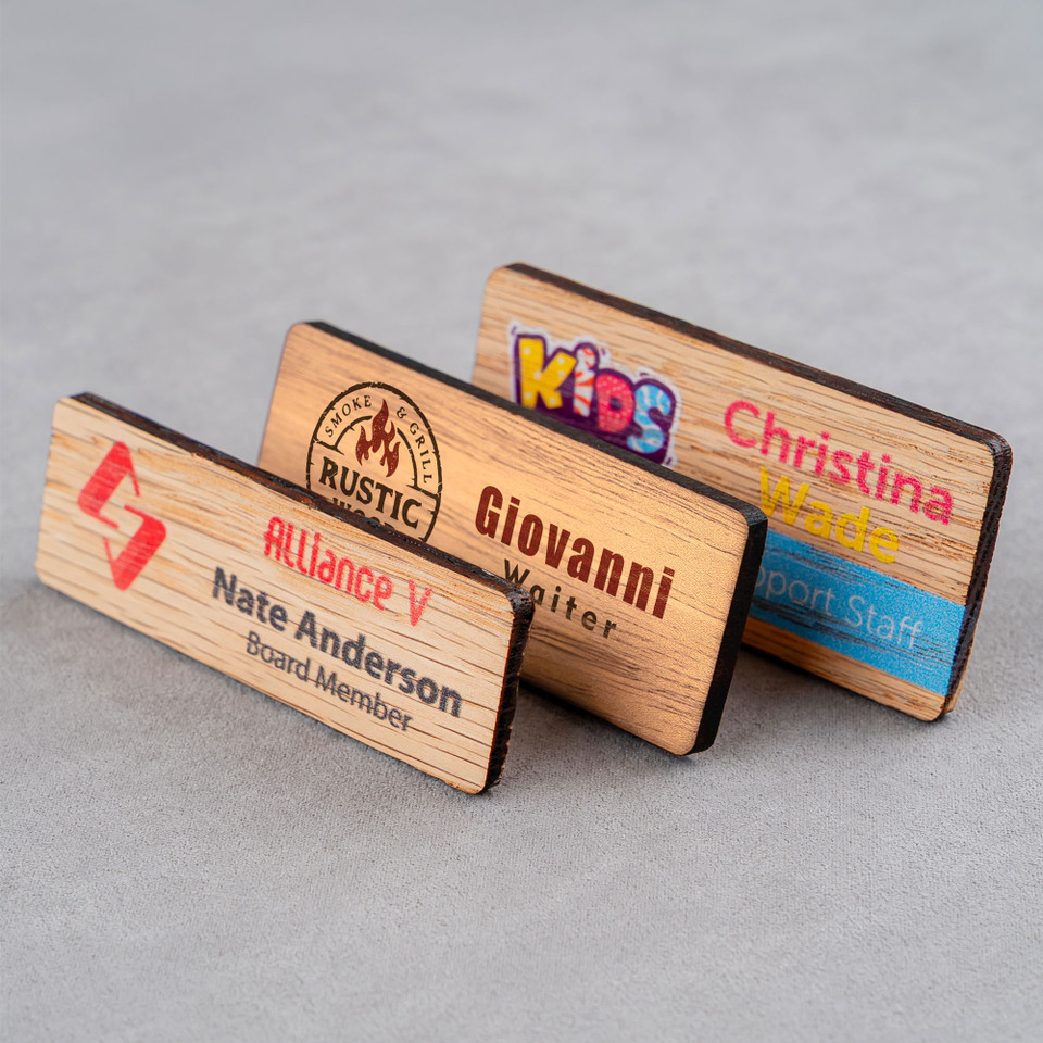 Printed Wooden Name Badge