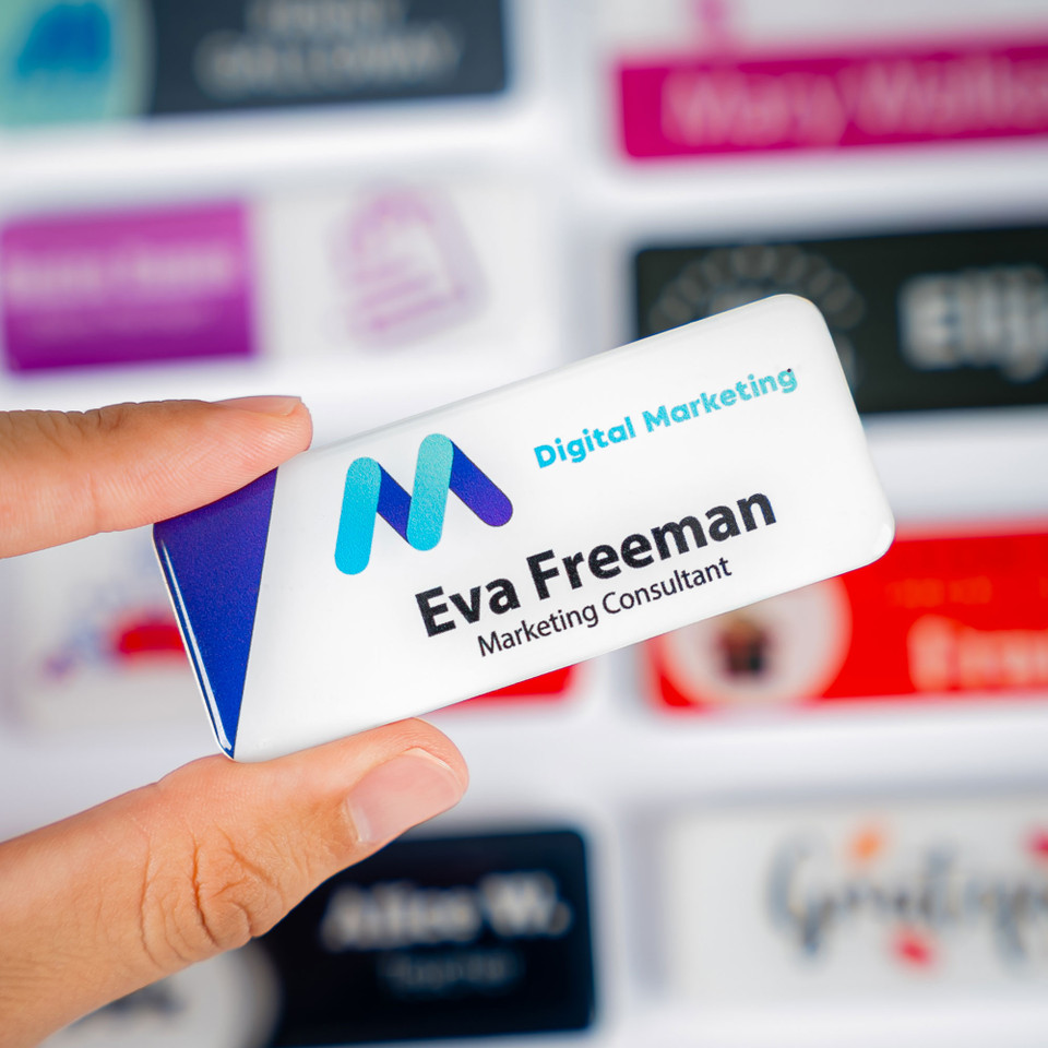 Borderless Plastic Name Badge
