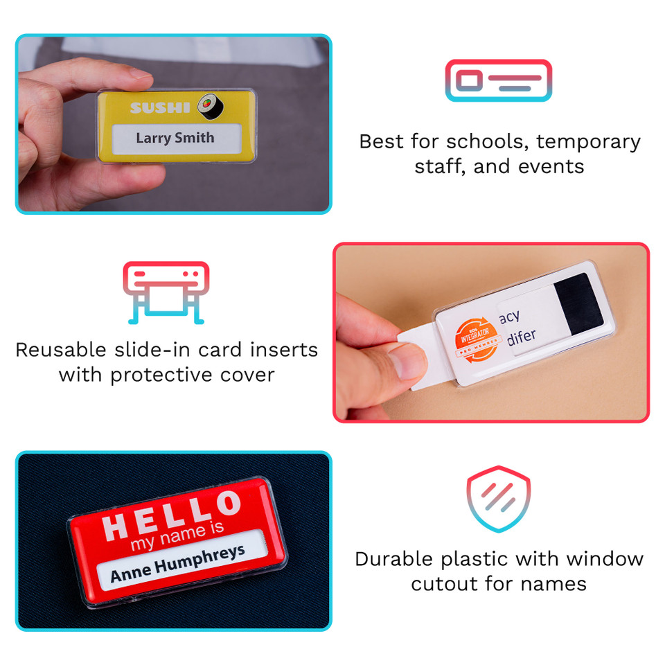 Plastic Reusable Name Badge