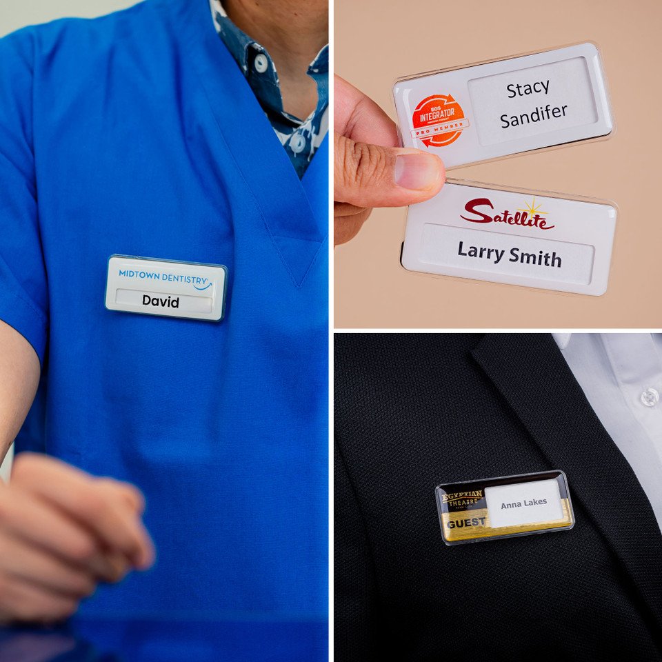 Plastic Reusable Name Badge