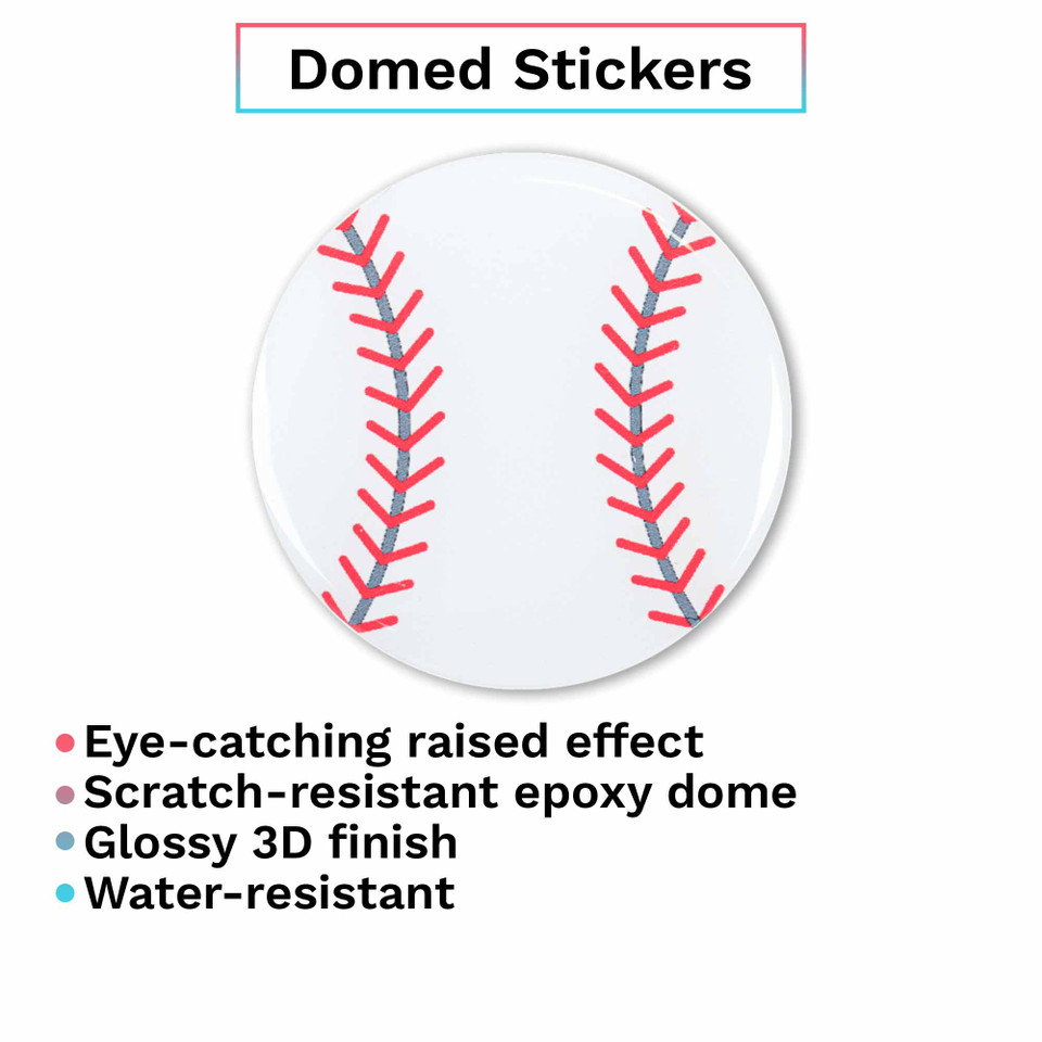 Domed Color or White Vinyl Sticker Sheet