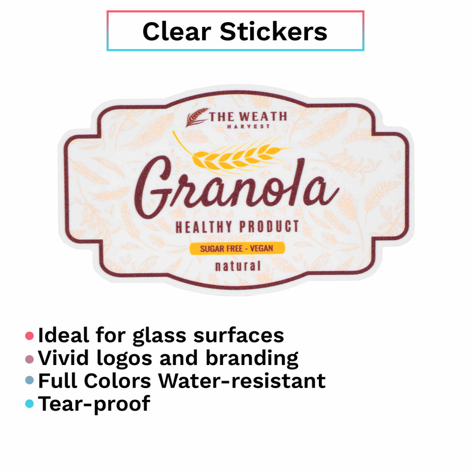 Clear Sticker Sheet with White Ink (NON-MET)-Standard Sizes