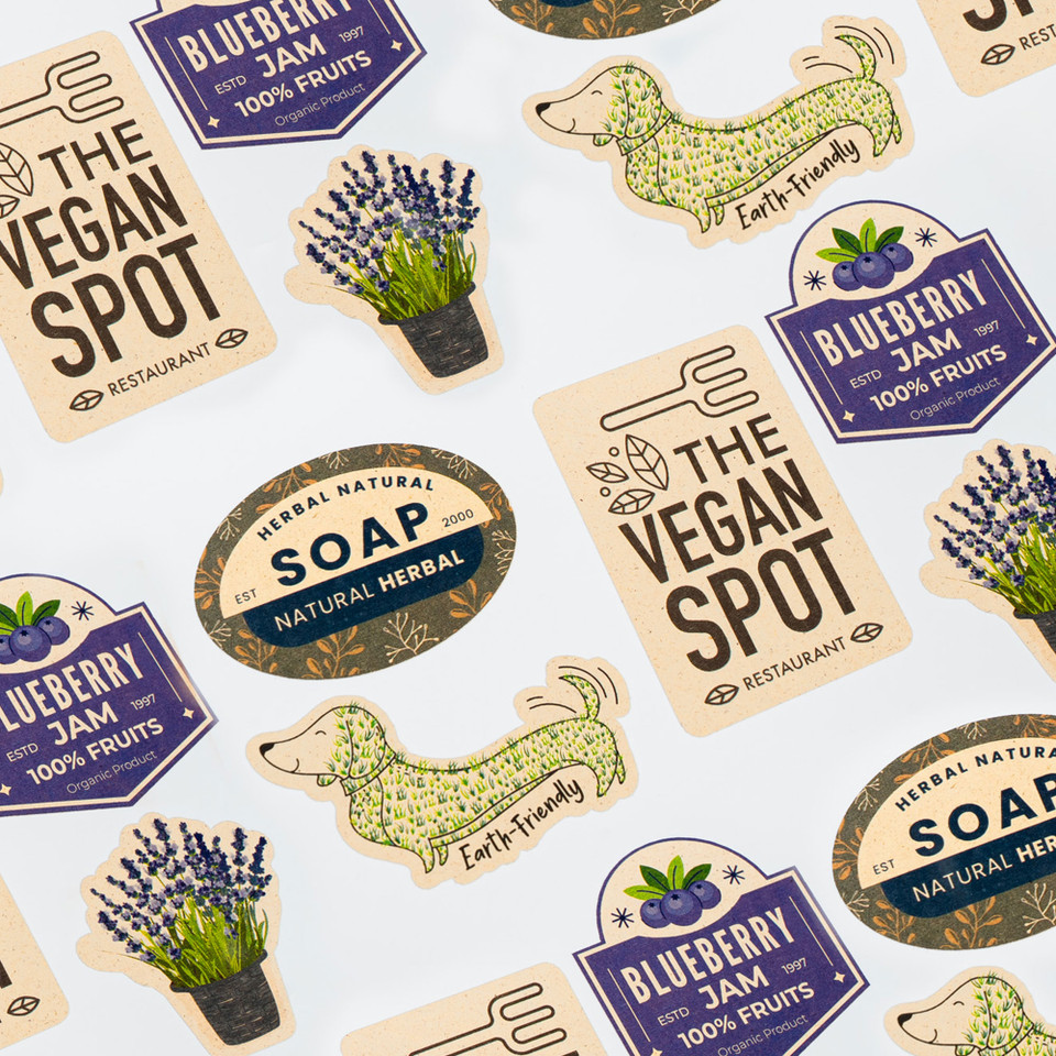 Grass Paper Labels on Rolls